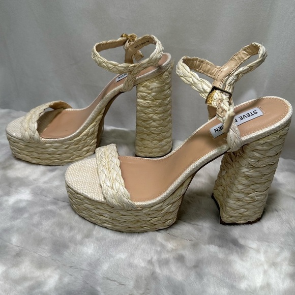 New Steve Madden Tiera Platform in Raffia 9.5 - Picture 4 of 7